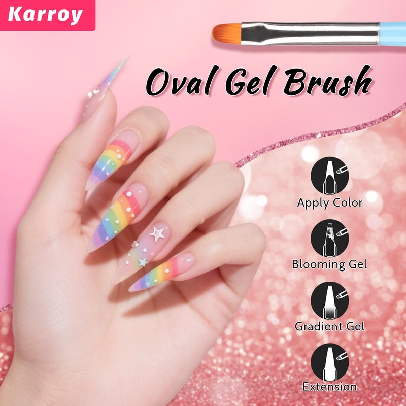 Karroy 100pcs Sponges with Grabber and Nail Art Brushes, Nail Tools Set for Ombre Gradient Nail Gel Painting Gel Kit Multifunctional Nail Brushes for Nail Design (Brushes Grabber Sponges) - Image 4